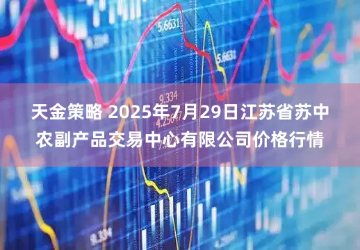 天金策略 2025年7月29日江苏省苏中农副产品交易中心有限公司价格行情
